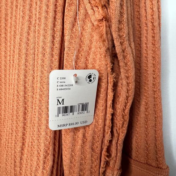 Free People Orange Long Sleeve Raymond Collared Thermal Medium - Picture 6 of 9